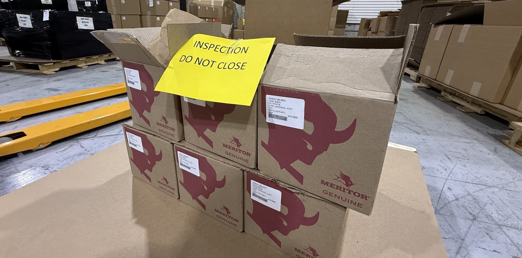 Meritor genuine parts at Drive Line warehouse